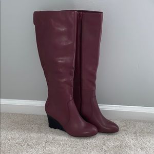 Burgundy knee-high boots by Nine West Hard to find